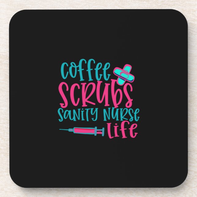 Geschenk für Krankenschwester | Kaffeekrubs Sanity Getränkeuntersetzer (Vorderseite)