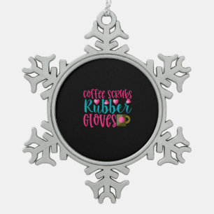 Geschenk für Krankenschwester Kaffeeschrubben Gu Schneeflocken Zinn-Ornament