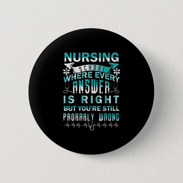 Geschenk für Krankenschwester | Krankenschule, in  Button (Vorderseite)