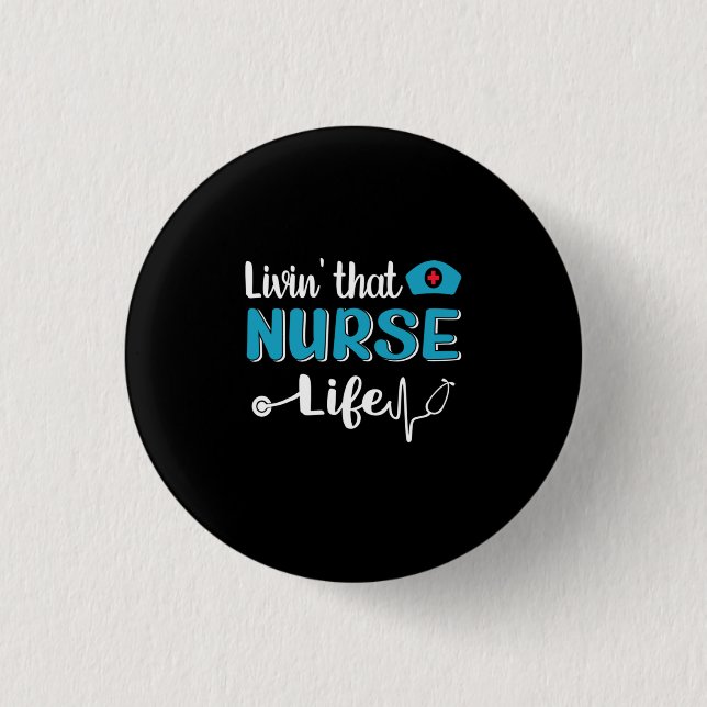 Geschenk für Krankenschwester | Leben in diesem Kr Button (Vorderseite)