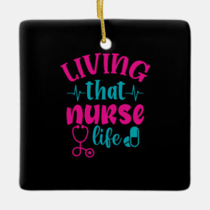 Geschenk für Krankenschwester Leben in diesem Kr Keramikornament