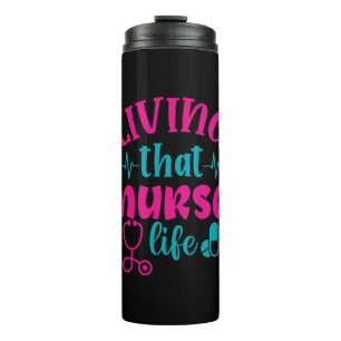 Geschenk für Krankenschwester Leben in diesem Kr Thermosbecher