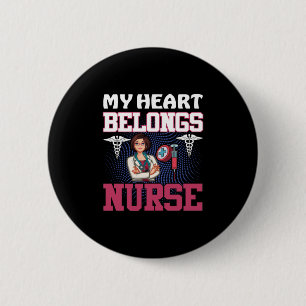 Geschenk für Krankenschwester   Mein Herz gehört d Button