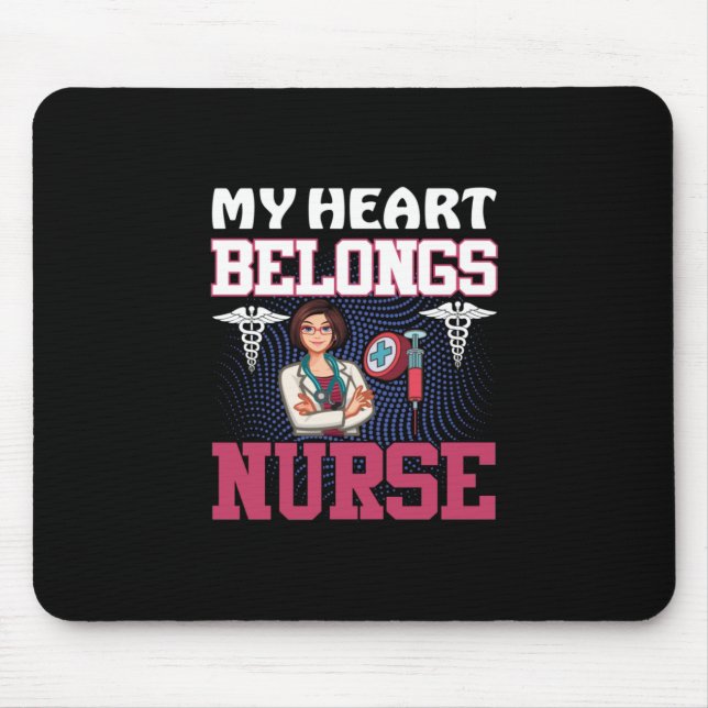 Geschenk für Krankenschwester | Mein Herz gehört d Mousepad (Vorne)