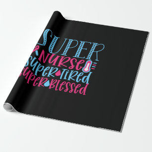 Geschenk für Krankenschwester Super Nurse Super Geschenkpapier