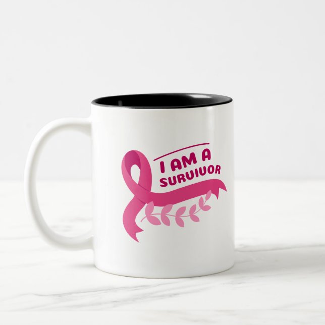 Geschenk für Krebspatient Ich bin ein Überlebender Zweifarbige Tasse (Links)