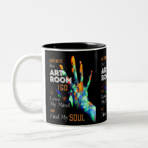 Geschenk für Künstler, in den Kunstraum I Go Zweifarbige Tasse