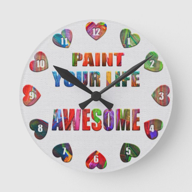 Geschenk für Künstler/Maler/Crafters Runde Wanduhr (Vorderseite)