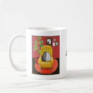 Geschenk für Kuschel-Schwarzkatzen- und Graue-Tabb Kaffeetasse