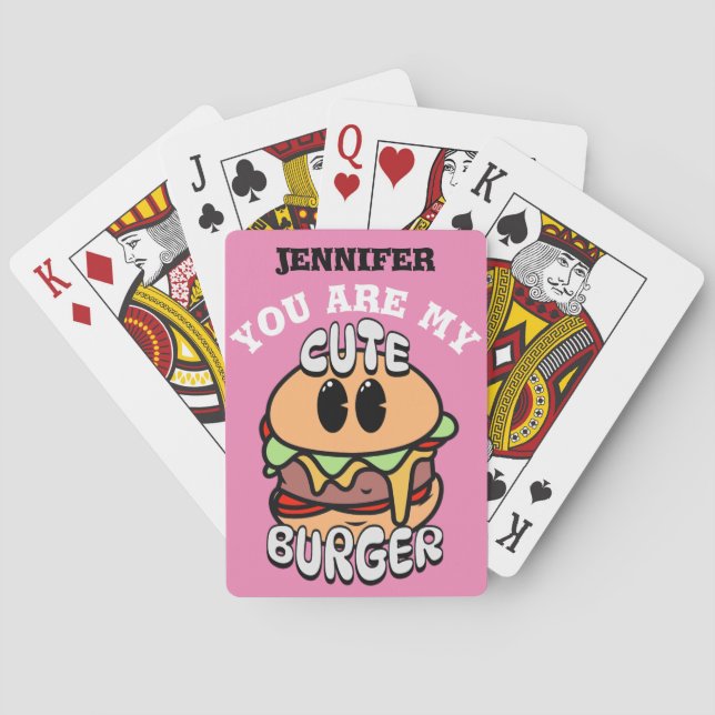 Geschenk für Lebensmittel, Niedliche Burger, Süßes Spielkarten (Rückseite)