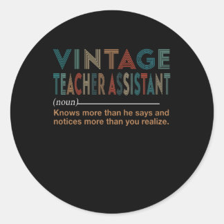 Geschenk für Lehrer | Assistenzkraft für Vintage L Runder Aufkleber