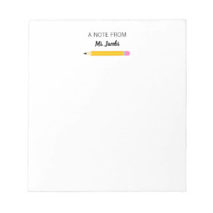 Geschenk für Lehrer Bleistift Eine Notiz von Notizblock