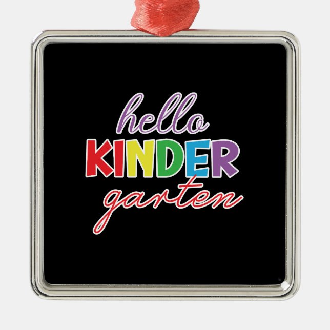 Geschenk für Lehrer | Hallo Kinder Garten Ornament Aus Metall (Vorne)