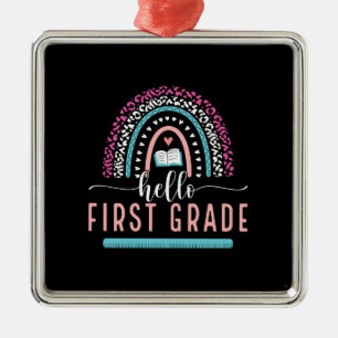 Geschenk für Lehrer Hello First Grade Ornament Aus Metall