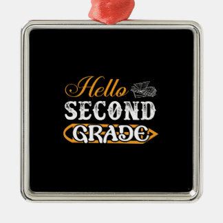 Geschenk für Lehrer | Hello Second Grade Ornament Aus Metall