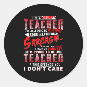 Geschenk für Lehrer Ich bin ein gruseliger Lehre Runder Aufkleber