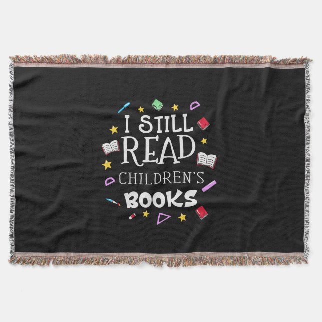 Geschenk für Lehrer Ich lese noch Kinderbücher Decke (Vorderseite)