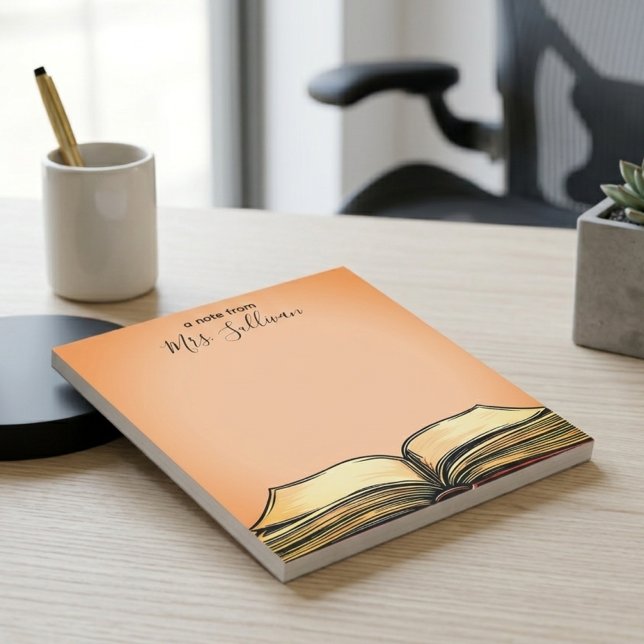 Geschenk für Lehrer im offenen Buch Notizblock (Von Creator hochgeladen)