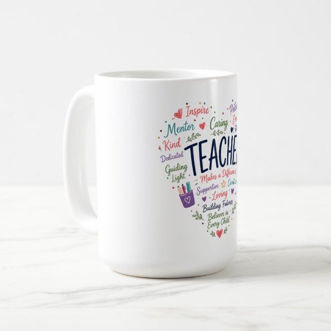 Geschenk für Lehrer Kaffeetasse (Vorderseite Links)