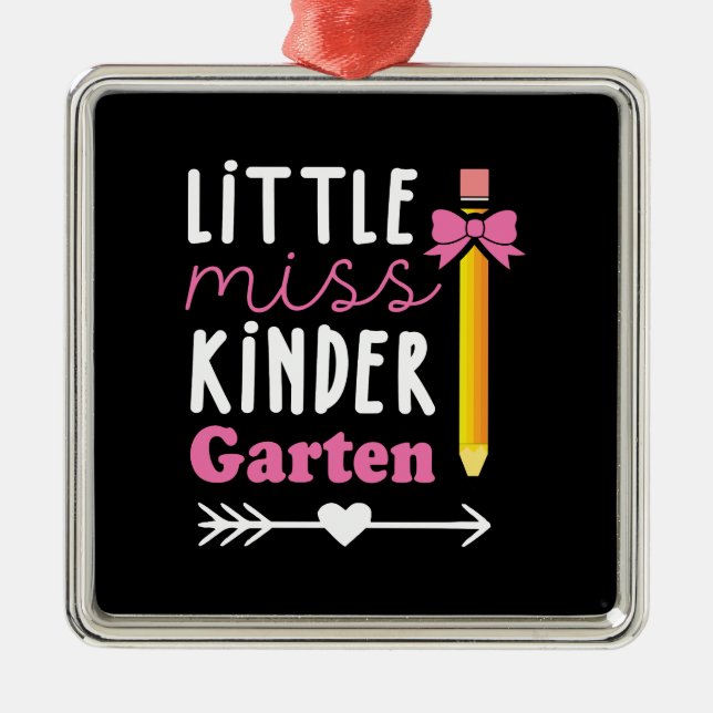 Geschenk für Lehrer | Little Miss Kinder Garten Ornament Aus Metall (Vorne)