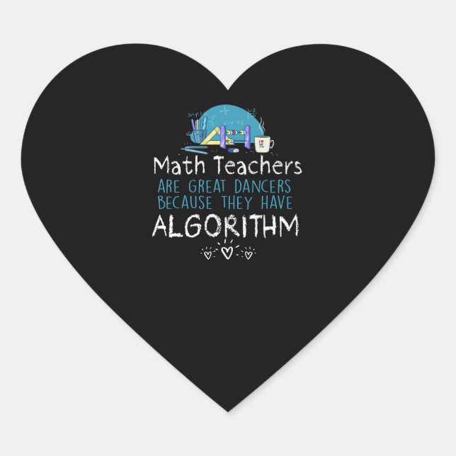 Geschenk für Lehrer | Mathematiklehrer - Algorithm Herz-Aufkleber (Vorderseite)