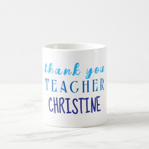 Geschenk für Lehrer, Personalisiert danke Kaffeetasse