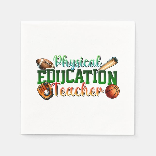 Geschenk für Lehrer | Sportlehrer Serviette (Vorderseite)