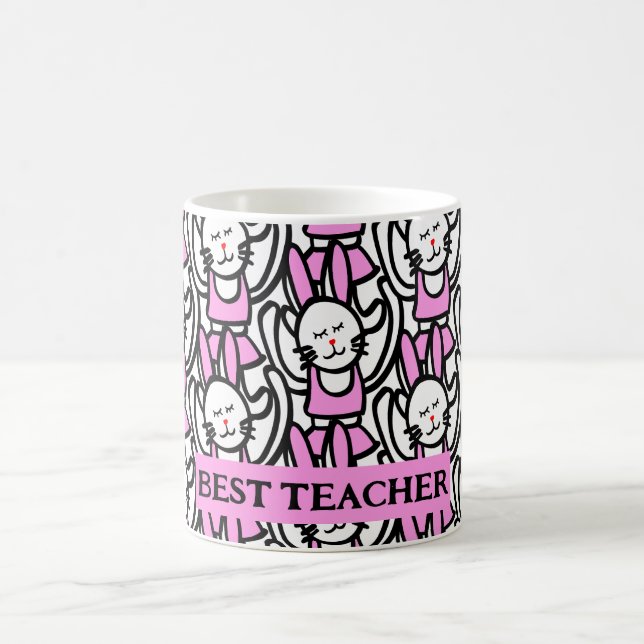 Geschenk für Lehrer, Tanzkaninchen Kaffeetasse (Mittel)