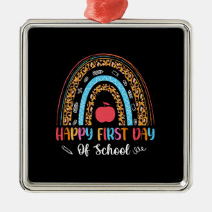 Geschenk für Lehrer Zufriedener erster Schultag Ornament Aus Metall