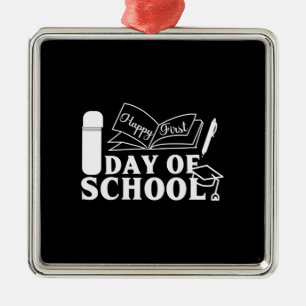 Geschenk für Lehrer Zufriedener erster Schultag Ornament Aus Metall