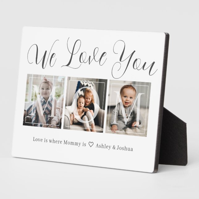 Geschenk für Mama 3 Foto Collage Plaque Fotoplatte (Seite)