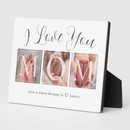 Geschenk für Mama 3 Fotocollage Block Plaque Fotoplatte