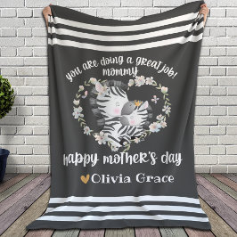 Geschenk für Mama am Muttertag ┘ Mama und Baby Zeb Fleecedecke