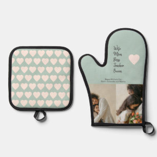 Geschenk für Mama, Chef, Lehrer oder Ehefrau - Ofenhandschuh & Topflappen-Set