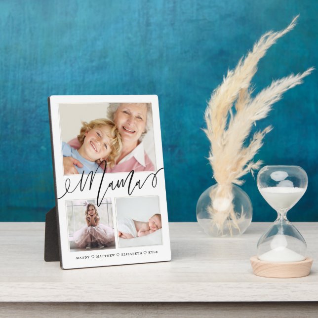 Geschenk für Mama | Enkelkinder 3 FotoCollage Fotoplatte (Seite)