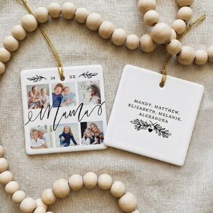 Geschenk für Mama   Entenkinder - FotoCollage Keramikornament