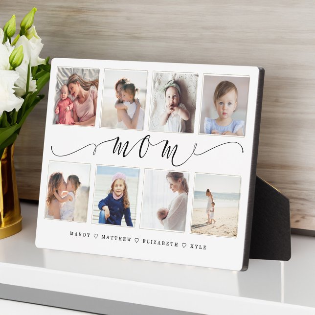 Geschenk für Mama | Family Foto Keepake Collage Fotoplatte (Gift for Mom | Family Photo Keepsake Collage Plaque)