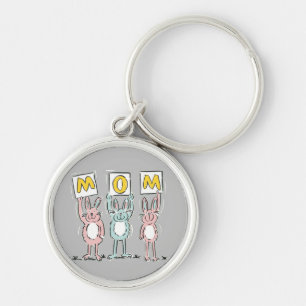 Geschenk für Mama Lustiges Hasendesign Schlüsselanhänger