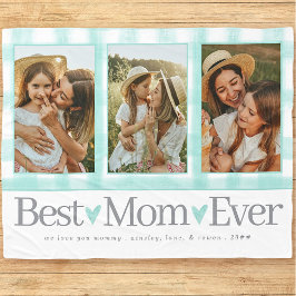 Geschenk für Mama Mütter Tag Foto Beste Mama Gingh Fleecedecke