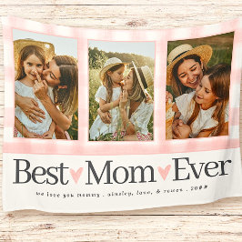 Geschenk für Mama Mütter Tag Foto Beste Mama Gingh Fleecedecke