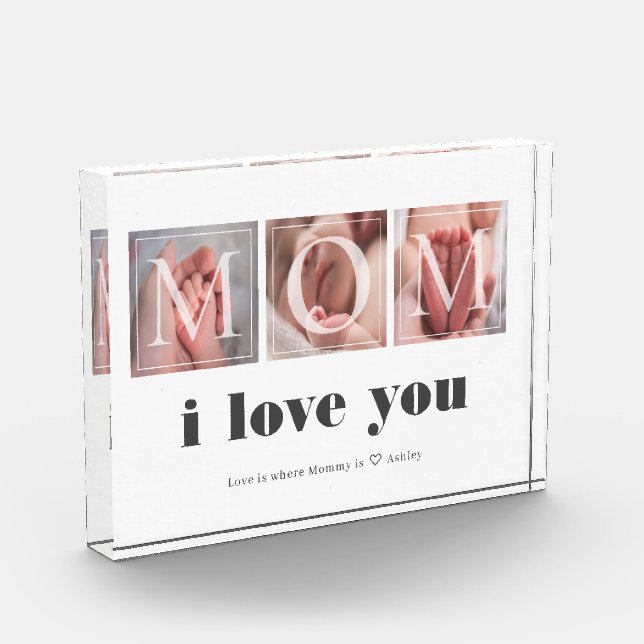 Geschenk für Mama Neugeborenes Foto Block (Links)