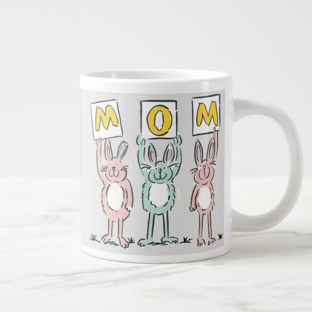 Geschenk für Mama Spaß Kaninchen Design Jumbo-Tasse (Rechts)