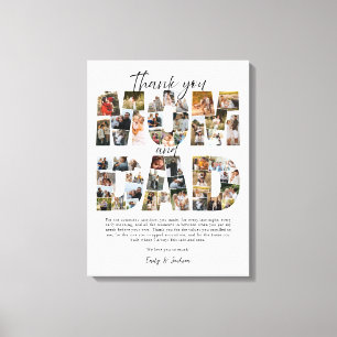 Geschenk für Mama und Papa Foto-Collage Familienbi Leinwanddruck