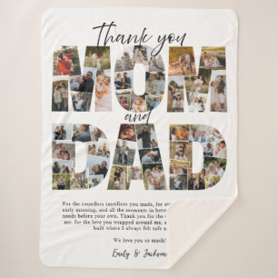 Geschenk für Mama und Vater Fotocollage Familienfo Sherpadecke