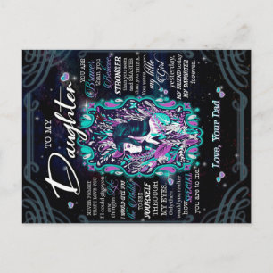 Geschenk für meine Tochter, Brief an die Tochter v Postkarte