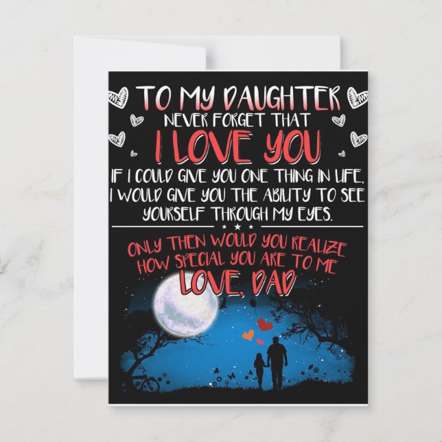 Geschenk für meine Tochter, zu meinem besten Gesch Einladung (Vorderseite)