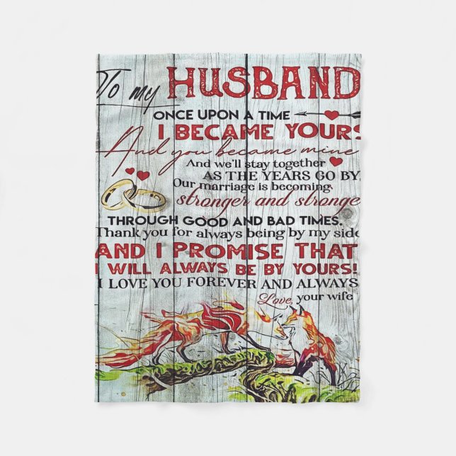 Geschenk für meinen Mann, Liebe Zitate Brief Fleecedecke (Vorderseite)