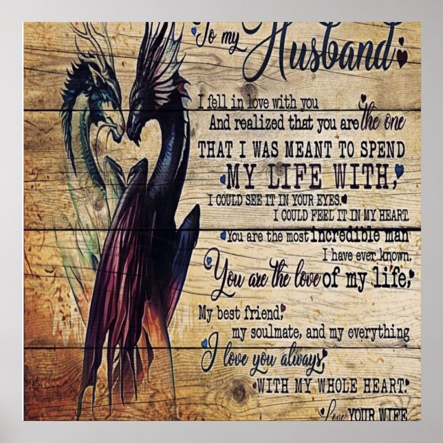 Geschenk für meinen Mann, Liebe Zitate Brief Poster (Vorne)