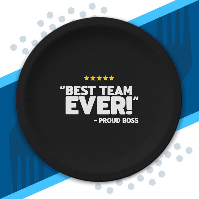Geschenk für Mitarbeiter - Proud Boss Best Team Pappteller (Von Creator hochgeladen)