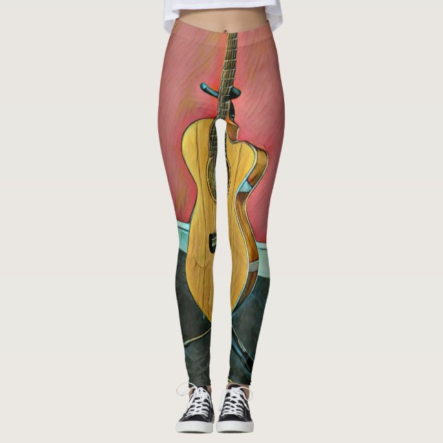 Geschenk für Musikergitarrist Leggings (Vorderseite)
